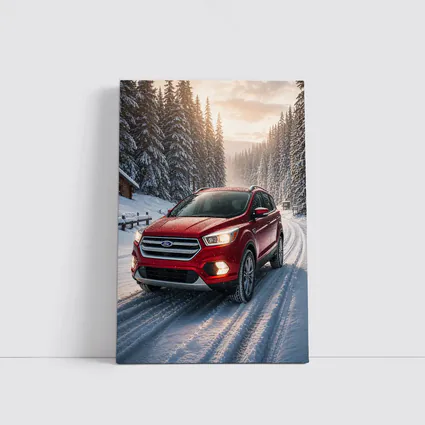 Ford Escape SUV on Snowy Winter Road