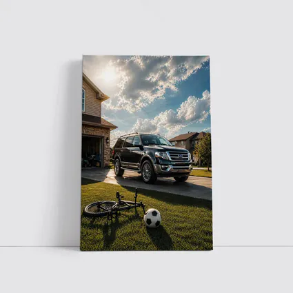 Ford Expedition SUV Suburban Driveway Scene