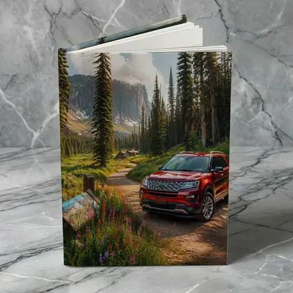 Ford Explorer Red SUV Mountain Forest Trail