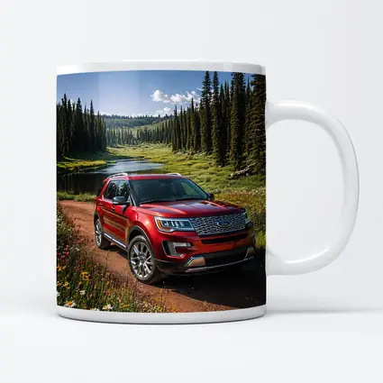 Ford Explorer Red SUV Forest Trail