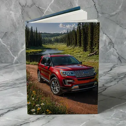Ford Explorer Red SUV Forest Trail