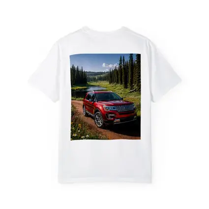Ford Explorer Red SUV Forest Trail