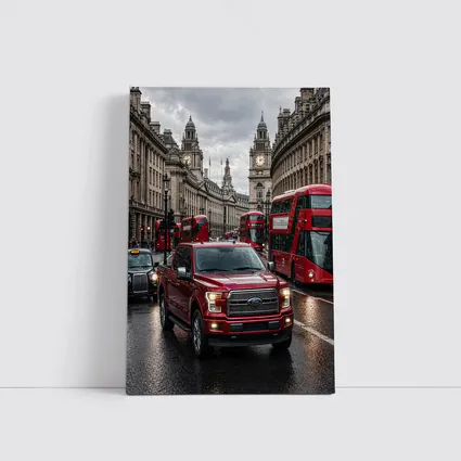 Ford F-150 Red Truck London Street
