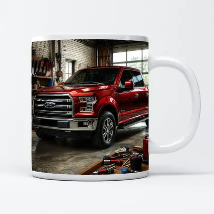 Ford F-150 Red Truck Garage Workshop