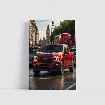 Ford F Series Red Truck London Street