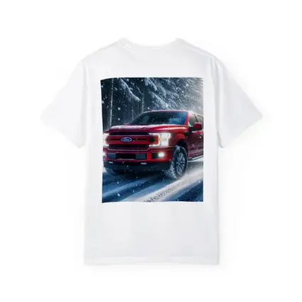 Ford F Series Red Truck Snowy Forest