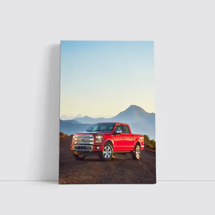 Ford F-Series Red Truck Mountain Backdrop