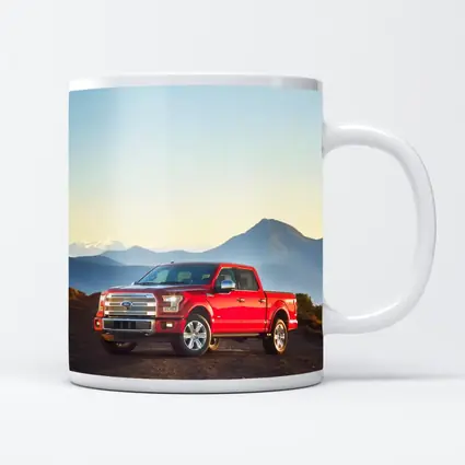 Ford F-Series Red Truck Mountain Backdrop