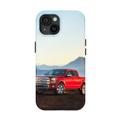 Ford F-Series Red Truck Mountain Backdrop