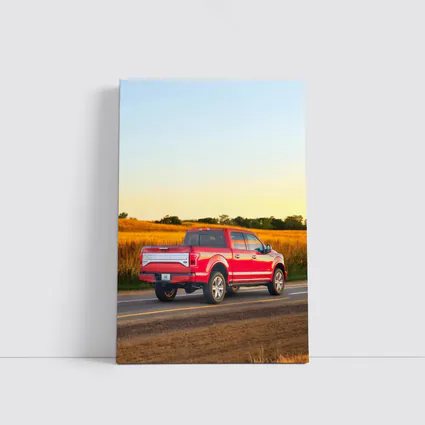 Ford F-Series Red Truck Rural Road