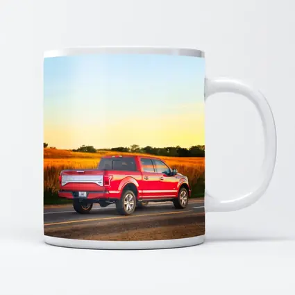 Ford F-Series Red Truck Rural Road