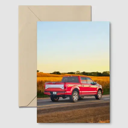 Ford F-Series Red Truck Rural Road