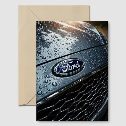 Ford Focus Hood Rain Drops Close Up