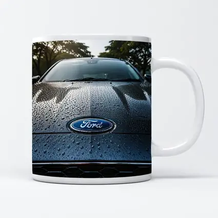 Ford Focus Hood Rain Drops Close Up