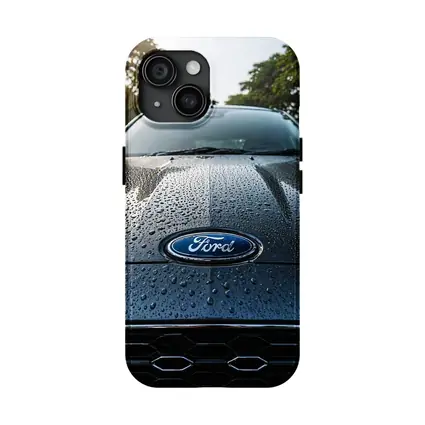Ford Focus Hood Rain Drops Close Up