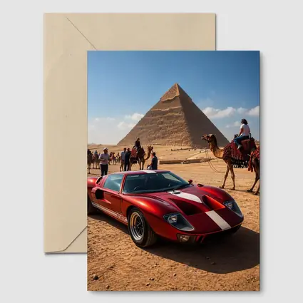 Ford GT40 Red Supercar Egypt Pyramids