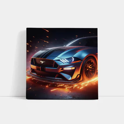 Ford Mustang GT Fire Sparks Dark Background