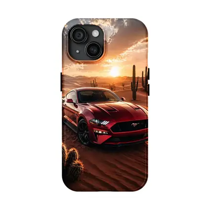 Ford Mustang GT Red Desert Sunset Scene