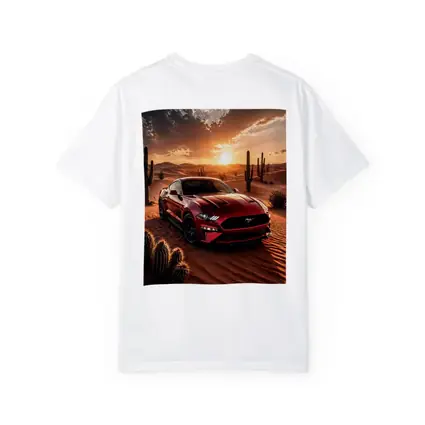 Ford Mustang GT Red Desert Sunset Scene