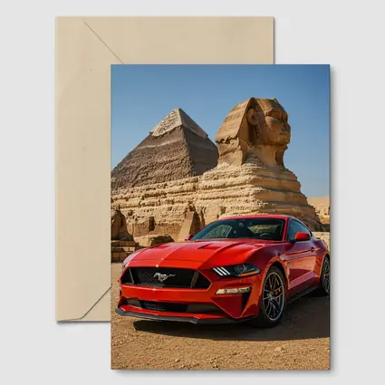 Ford Mustang GT Egypt Pyramids Sphinx