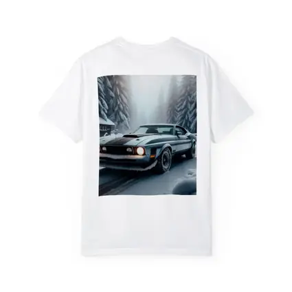 Ford Mustang Mach One Winter Forest Road