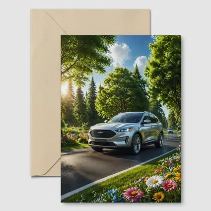 Ford Edge SUV Sunny Tree Lined Road