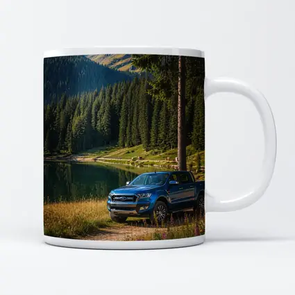 Ford Ranger Truck Parked By Mountain Lake