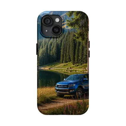 Ford Ranger Truck Parked By Mountain Lake