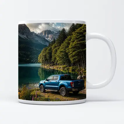 Ford Ranger Blue Truck Mountain Lake