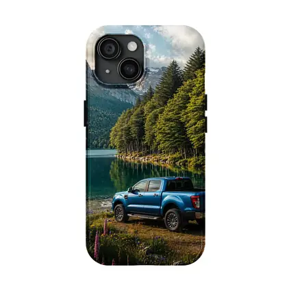 Ford Ranger Blue Truck Mountain Lake