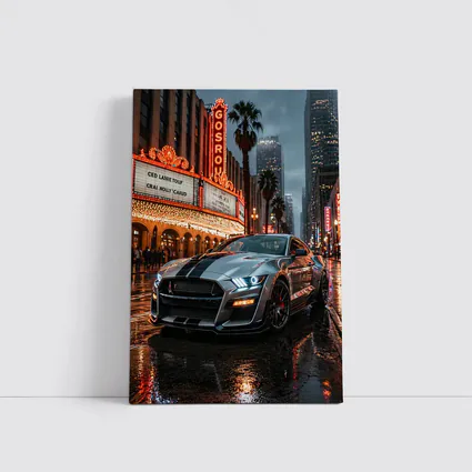 Ford Shelby GT500 Mustang Rainy Los Angeles Night