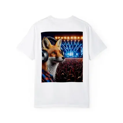 Fox With Headphones At Music Festival