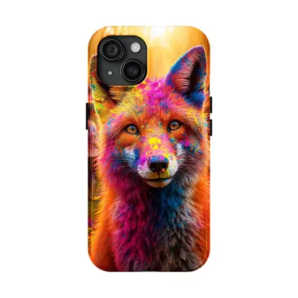 Fox Covered in Holi Colors Festival Crowd