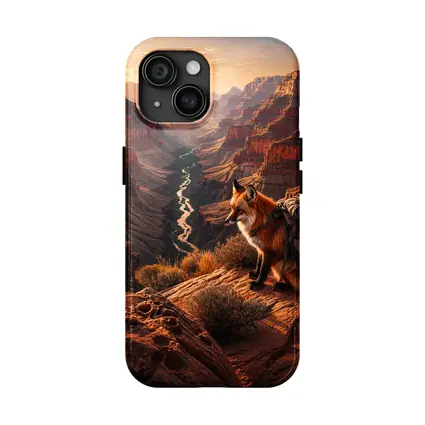 Red Fox With Backpack Grand Canyon Sunset