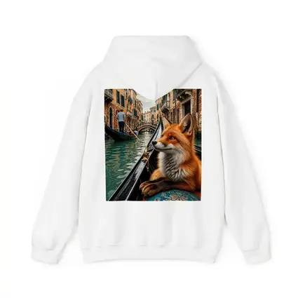 Red Fox Riding Gondola Venice Canal