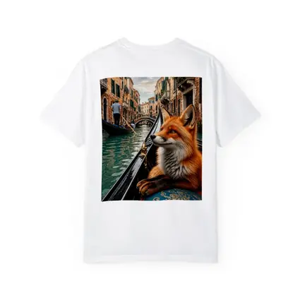 Red Fox Riding Gondola Venice Canal