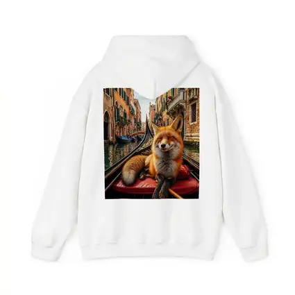 Red Fox Relaxing on Venice Gondola Canal