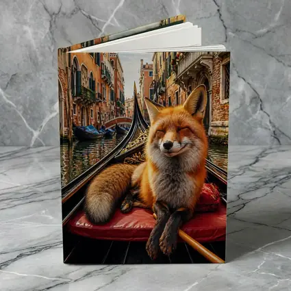Red Fox Relaxing on Venice Gondola Canal