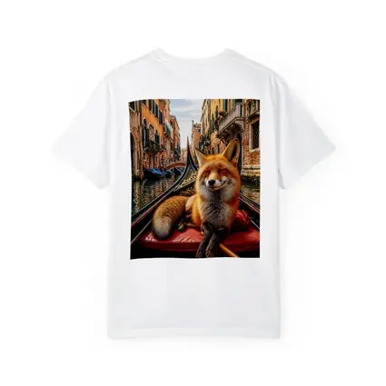 Red Fox Relaxing on Venice Gondola Canal
