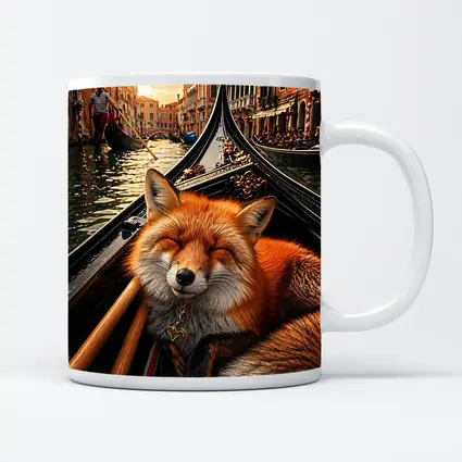 Red Fox Sleeping on Venice Gondola