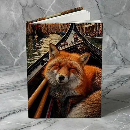 Red Fox Sleeping on Venice Gondola