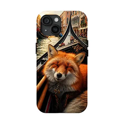 Red Fox Sleeping on Venice Gondola