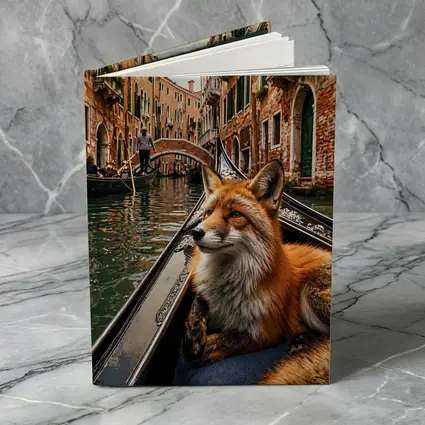 Red Fox Relaxing on Venice Gondola Canal