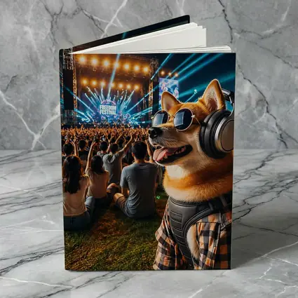 Shiba Inu Dog Headphones Sunglasses Music Festival