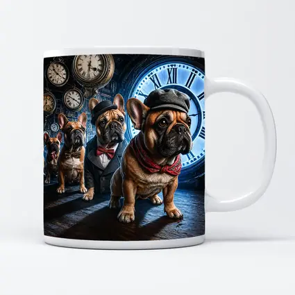 French Bulldogs Dressed Up Clock Room
