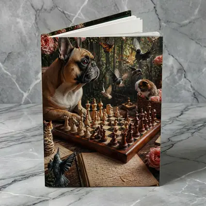 French Bulldog Playing Chess With Garden Birds