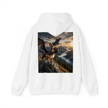 French Bulldog Dragon Wings Mountain Sunset Fantasy