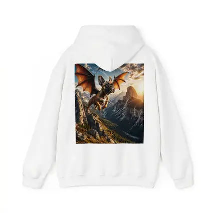 French Bulldog Dragon Wings Flying Mountain Sunset