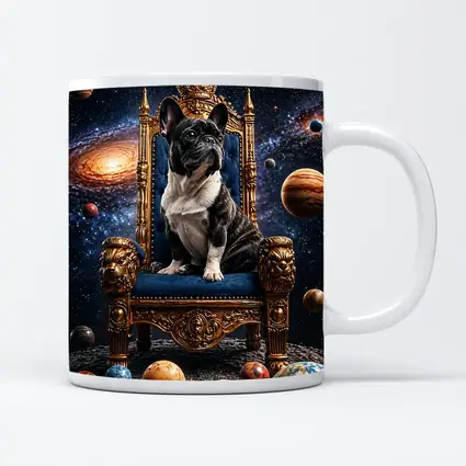 French Bulldog King Throne Galaxy Space