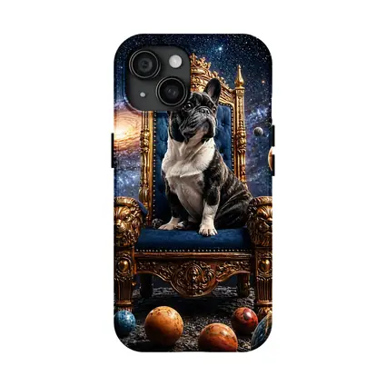 French Bulldog King Throne Galaxy Space